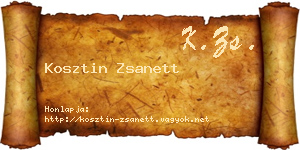 Kosztin Zsanett névjegykártya